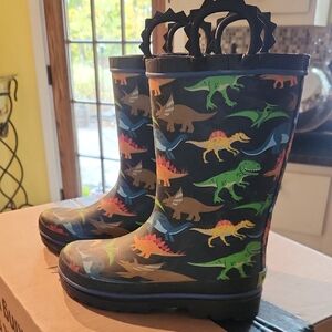 Western Chief Black Dino Rain Boots Size 13 Kids